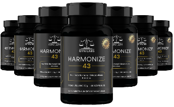 Combo com dez frascos de Harmonize 43 dispostos em pirâmide, o kit mais pedido com maior desconto